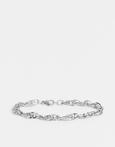 Серебристый браслет из нержавеющей стали с крупными звеньями Icon Brand