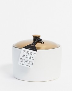 Свеча с ароматом табака и ванили в белом керамическом контейнере HYGGE, 141 г-Бесцветный Paddywax