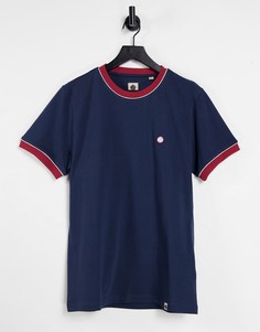 Темно-синяя футболка Pretty Green Ollier-Темно-синий