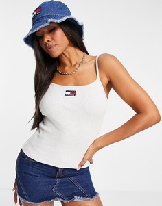 Черный топ на бретелях с логотипом-флагом Tommy Jeans-Черный цвет
