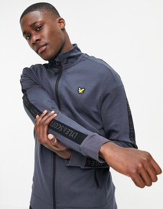 Свитшот средней плотности с лентой на рукавах и сквозной молнией Lyle & Scott Sport-Серый