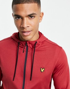 Свитшот средней плотности из впитывающей влагу ткани на молнии Lyle & Scott Sport-Красный