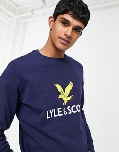 Темно-синий свитшот с логотипом Lyle & Scott