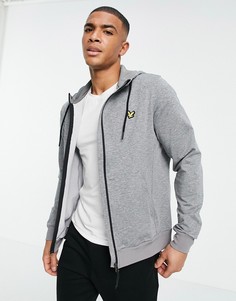 Свитшот средней плотности из впитывающей влагу ткани на молнии Lyle & Scott Sport-Серый