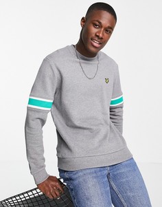 Свитшот со вставками в рубчик на рукавах Lyle & Scott-Серый