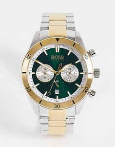 Мужские часы-браслет из комбинированных металлов золотистого цвета Boss-Золотистый