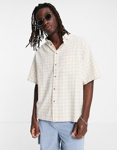 Оранжевая свободная oversized-рубашка в клетку на пуговицах ASOS DESIGN-Оранжевый цвет