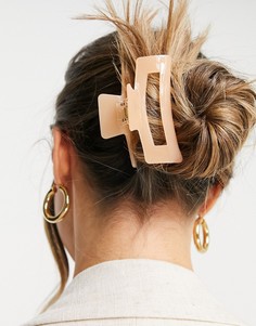 Квадратная персиковая заколка для волос My Accessories-Оранжевый цвет