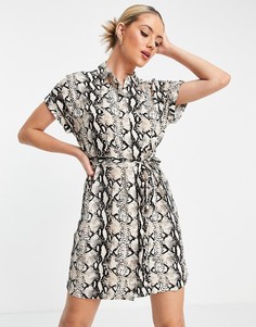 Бежевое платье-рубашка мини Vero Moda-Светло-бежевый цвет