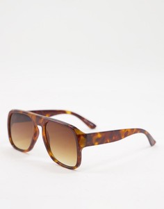 Коричневые солнцезащитные очки в квадратной оправе Object-Коричневый цвет