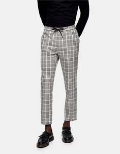Зауженные брюки в клетку желтого и розового цвета Topman-Многоцветный