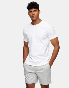 Серые тканые шорты скинни в полоску без застежки Topman-Серый