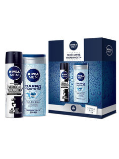 Подарочный набор Nivea Men Заряд чистоты: Гель для душа, 250 мл, Антиперспирант 150 мл