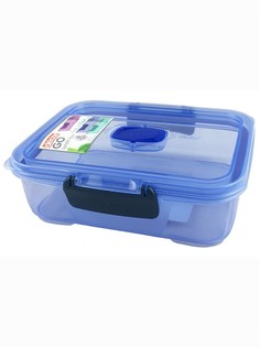 Контейнер GO LUNCH BOX модульный прямоугольный с клапаном 800мл, синий Decor