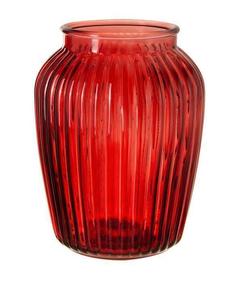 Ваза для цветов NinaGlass Луана, красная, высота 19,5 см NiNaGlass