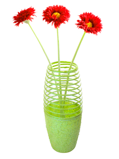 Ваза салатовая h250 Орнамент спиарль Яблоко-С