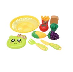 Набор продуктов игрушечный Shantou доска, нож, вилка, корзинка, сетка, 19,5*19,5*4 см