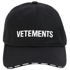 Черная кепка с логотипом Vetements