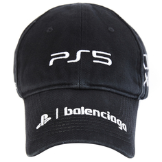 Черная кепка с вышивкой PS5 Balenciaga