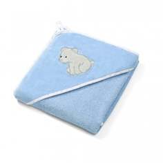 Полотенце велюровое с капюшоном BabyOno, 100 x 100 cм, голубой