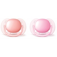 Пустышка Philips Avent Ultra Soft 0-6 мес., 2 шт., розовый
