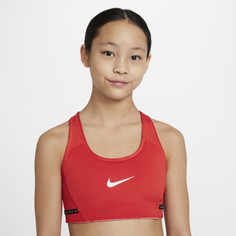 Спортивный топ бра для девочек Nike Dri-FIT Swoosh, размер 128-137
