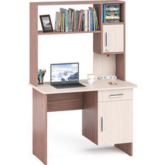 Стол письменный с надстройкой Мебельный двор С-МД-1-09Н ясень шимо светлый/ясень шимо темный не универсальная сборка