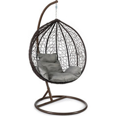 Кресло подвесное TetChair mod. SC-003 с подушкой металл/искусственный ротанг, стойка: медная, корзина: коричневая