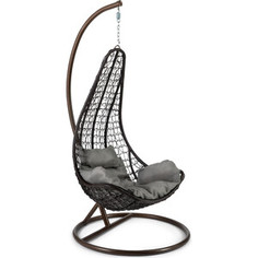 Кресло подвесное TetChair mod. SC-010 с подушкой металл/искусственный ротанг стойка: медная, корзина: коричневая