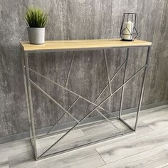 Напольная консоль Akur Loft Gavana 1200 металлокаркас хромированный декор прозрачный лак