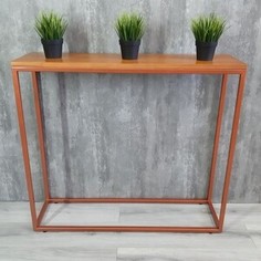 Напольная консоль Akur Loft Wington 1200 металлокаркас медь декор ольха