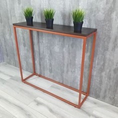 Напольная консоль Akur Loft Wington 1200 металлокаркас медь декор венге