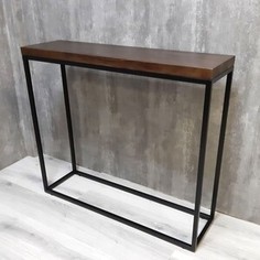 Напольная консоль Akur Loft Richardson 1200 металлокаркас черный декор орех