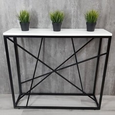 Напольная консоль Akur Loft Fullerton 1200 металлокаркас черный декор белый