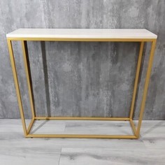 Напольная консоль Akur Loft Wington 1200 металлокаркас Золото декор беленый дуб