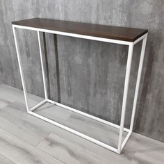 Напольная консоль Akur Loft Wington 1200 металлокаркас белый декор орех