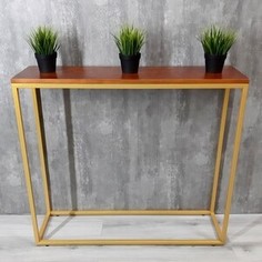 Напольная консоль Akur Loft Wington 1200 металлокаркас Золото декор вишня