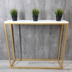 Напольная консоль Akur Loft Wington 1200 металлокаркас Золото декор белый