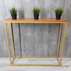 Напольная консоль Akur Loft Wington 1200 металлокаркас Золото декор ольха