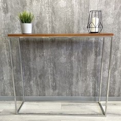 Напольная консоль Akur Loft Wington 1200 металлокаркас хромированный декор вишня