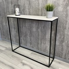 Напольная консоль Akur Loft Wington 1200 металлокаркас черный декор белый