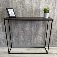 Напольная консоль Akur Loft Wington 1200 металлокаркас черный декор венге