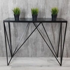 Напольная консоль Akur Loft Cary 1200 металлокаркас черный тонированное стекло