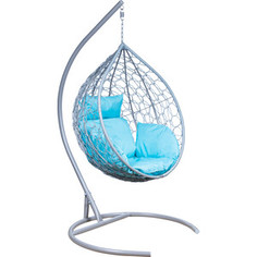 Подвесное кресло Leset Эва каркас серый металлик, подушка бирюза яркая