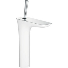 Смеситель для раковины Hansgrohe PuraVida с донным клапаном Push-Open, белый/хром (15081400)