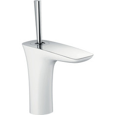 Смеситель для раковины Hansgrohe PuraVida с донным клапаном Push-Open, белый/хром (15070400)