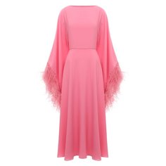 Платье с отделкой перьями Valentino