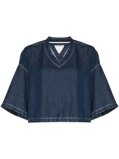 Bottega Veneta оверсайз топ из денима