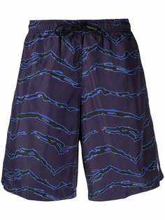 Marcelo Burlon County of Milan ALL OVER CAMOU BOARDSHORTS DARK BLUE BLU
