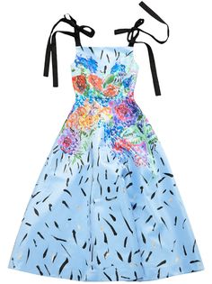 Christopher Kane атласное платье с завязками и цветочным принтом
